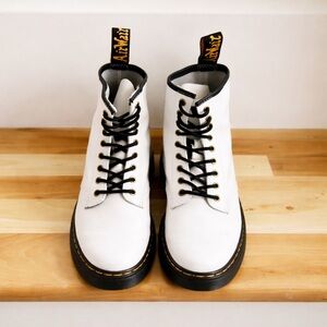Dr. Martens 1460 White Leather Lace-Up Boots